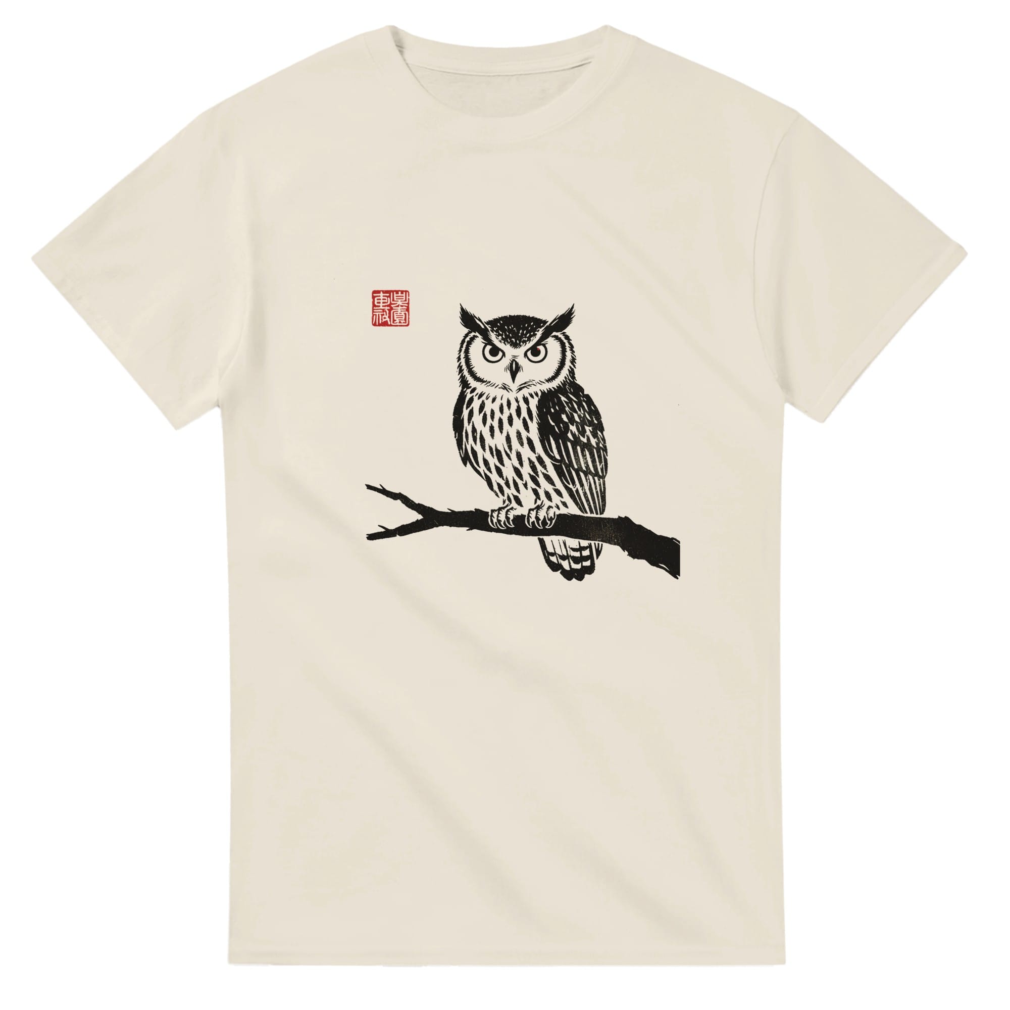 T-shirt Hibou Sumi-e – Art Japonais T-shirt hibou sumi-e – vue de dos