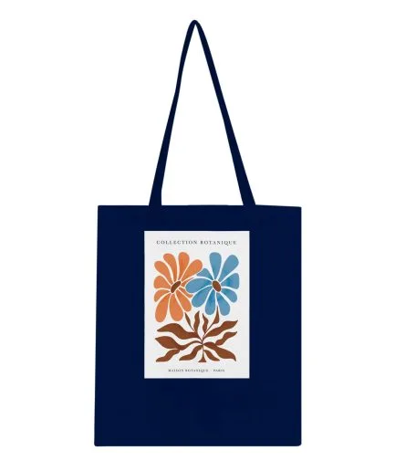 Tote bag botanique affiche florale vintage – vue porté