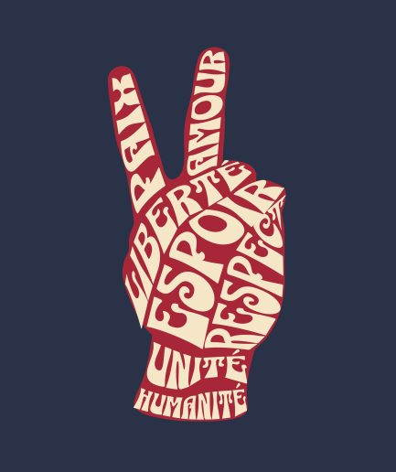 T-shirt peace and love porté – design signe de paix lifestyle