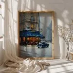 Livraison affiche café paris hiver mur cuisine ambiance cosy