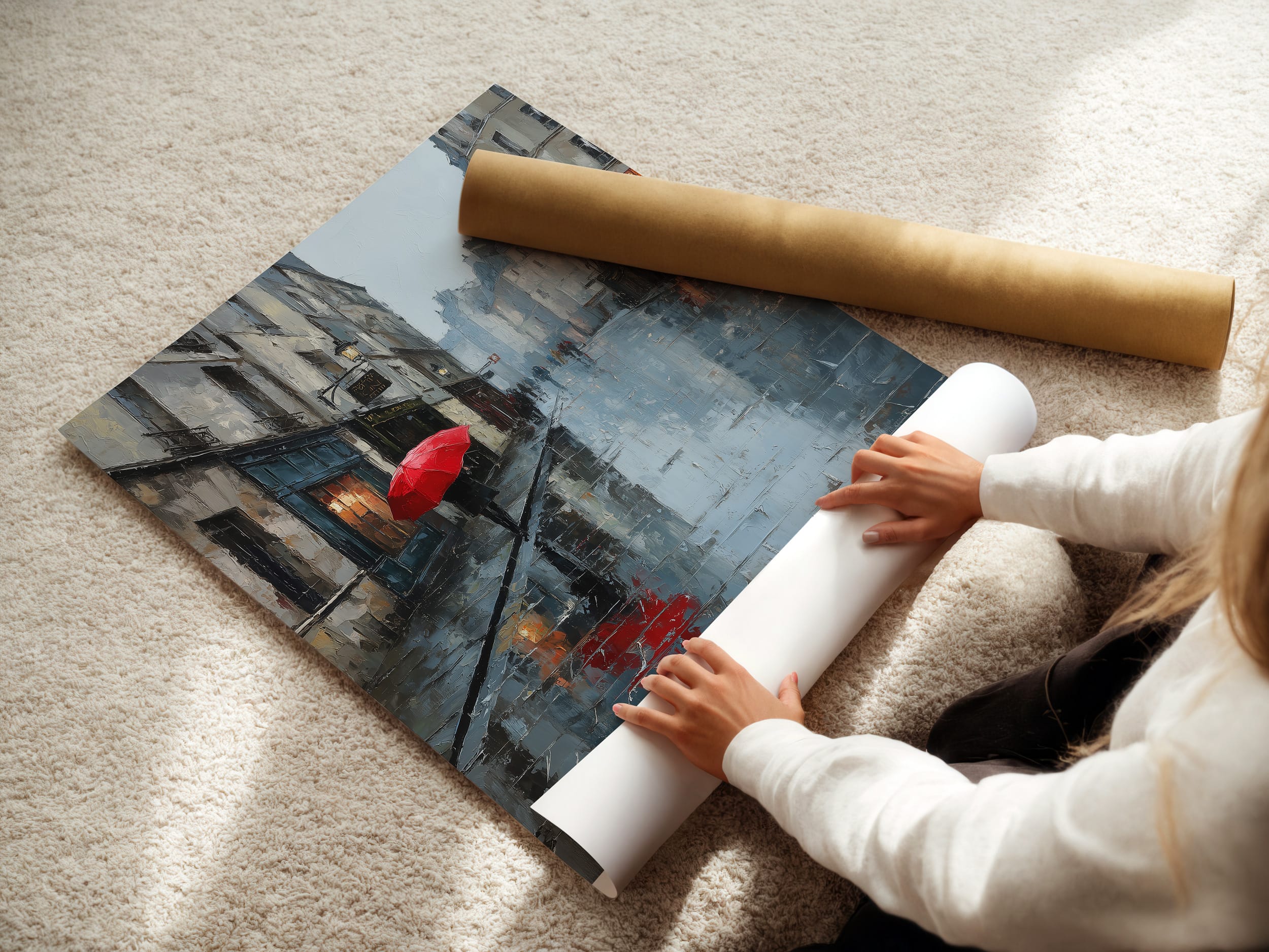 Affiche Paris sous la pluie affiche Paris impression fine art papier premium roulé qualité professionnelle