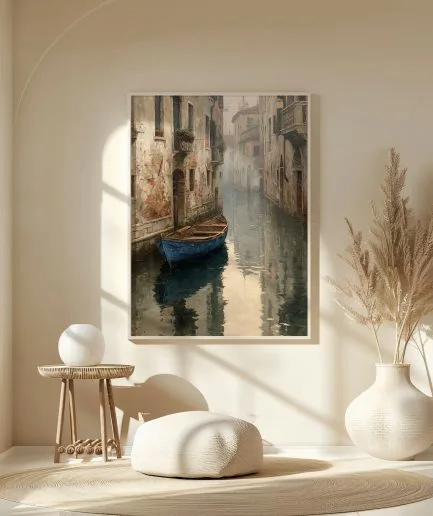 affiche venise romantique décoration murale ambiance beige naturelle