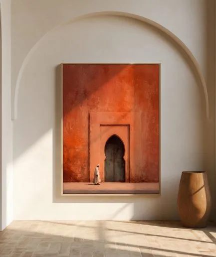 Affiche porte marocaine terracotta minimaliste Tout Un Secret