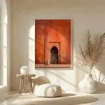 Livraison poster porte marocaine terracotta décoration murale minimaliste salon