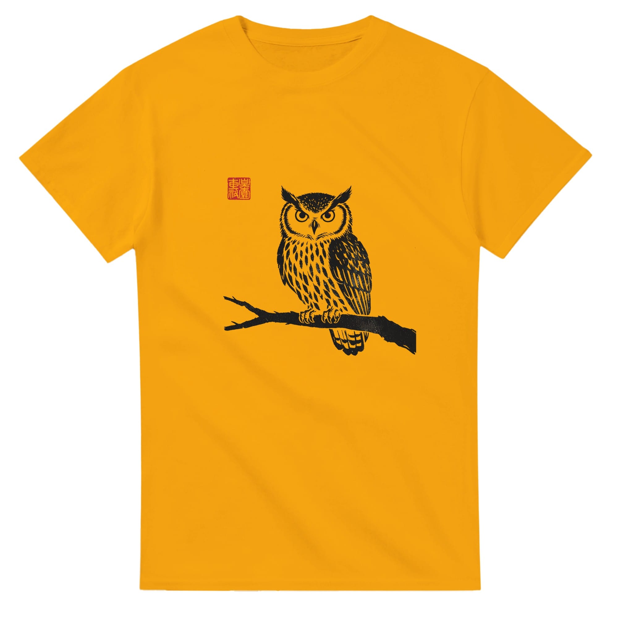 T-shirt Hibou Sumi-e – Art Japonais T-shirt hibou sumi-e – porté femme