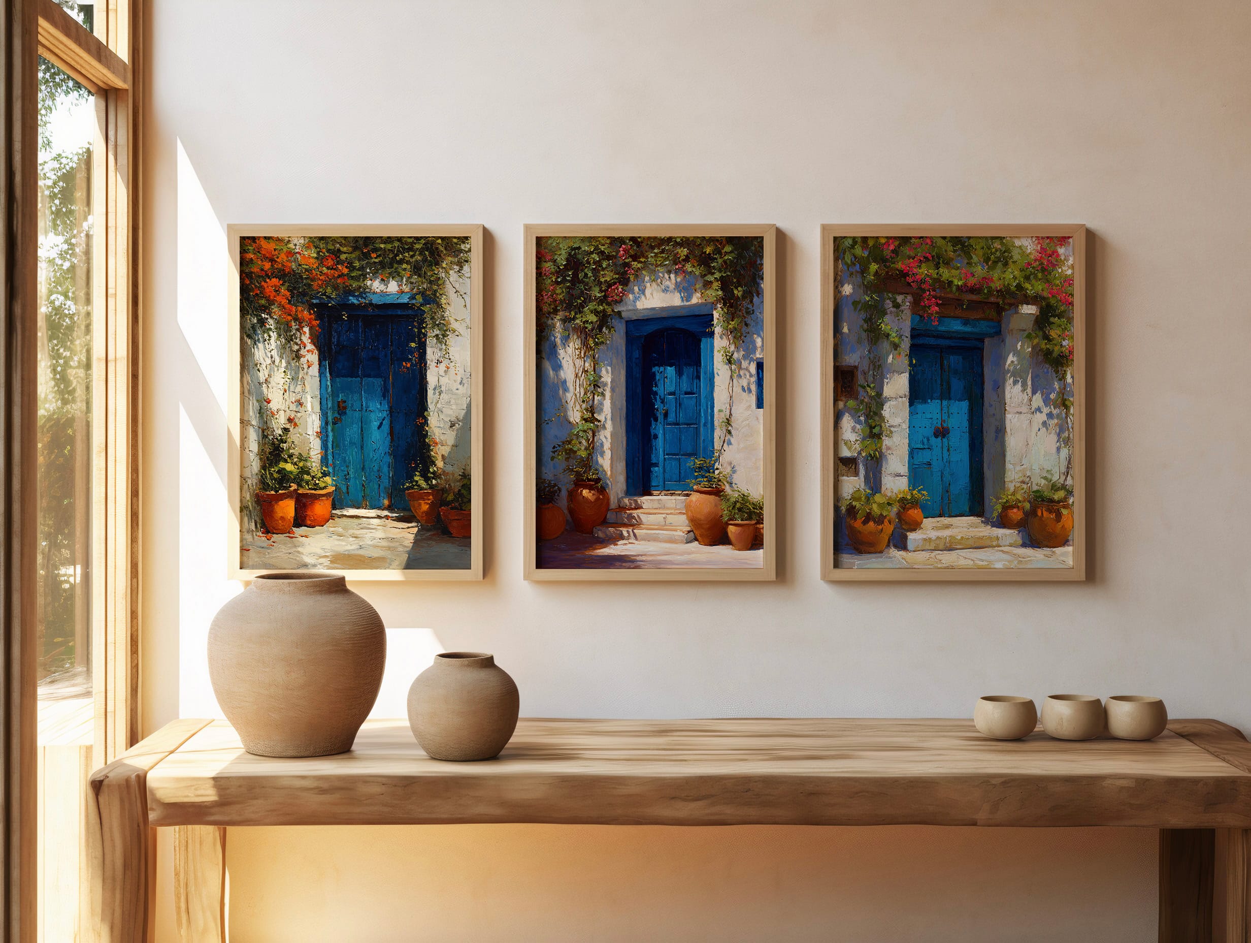 Affiche Porte Bleue Maroc – Poster Riad affiche riad maroc porte bleue décoration murale méditerranéenne salon