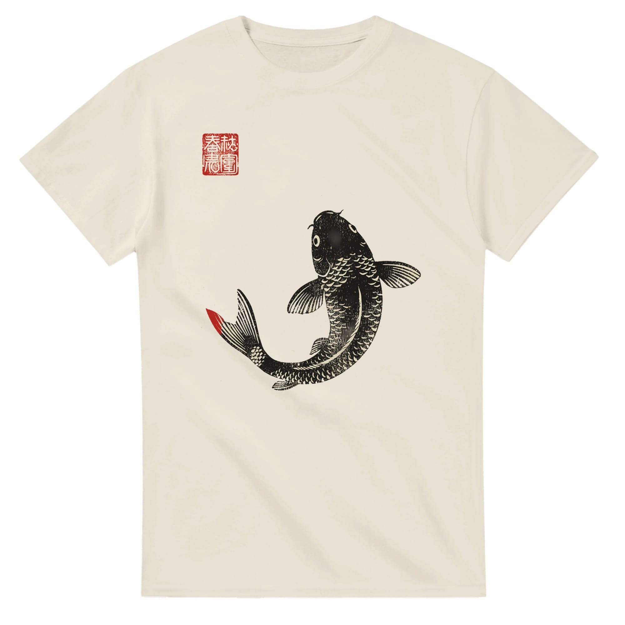 T-shirt Carpe Koi Sumi-e – Art Japonais T-shirt carpe koï sumi-e – vue de dos
