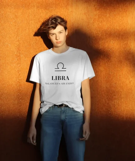 t-shirt balance minimaliste signe astrologique libra élégant