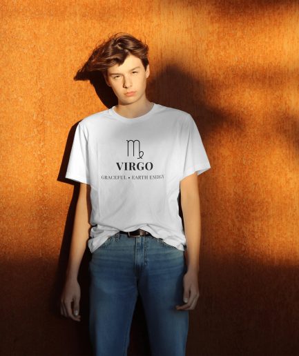T-shirt Vierge minimaliste blanc minimaliste signe astrologique virgo élégant