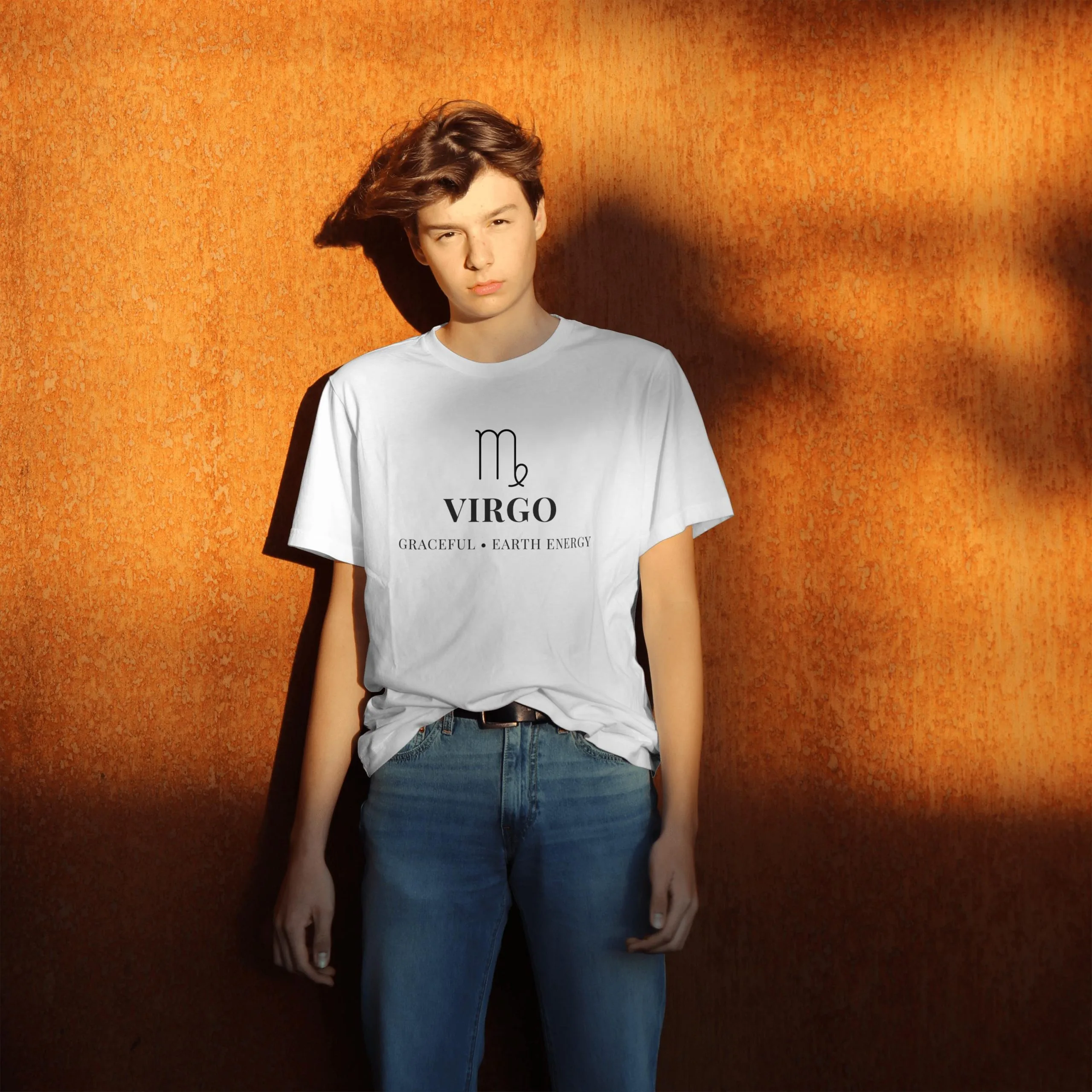 T-shirt Vierge minimaliste blanc minimaliste signe astrologique virgo élégant