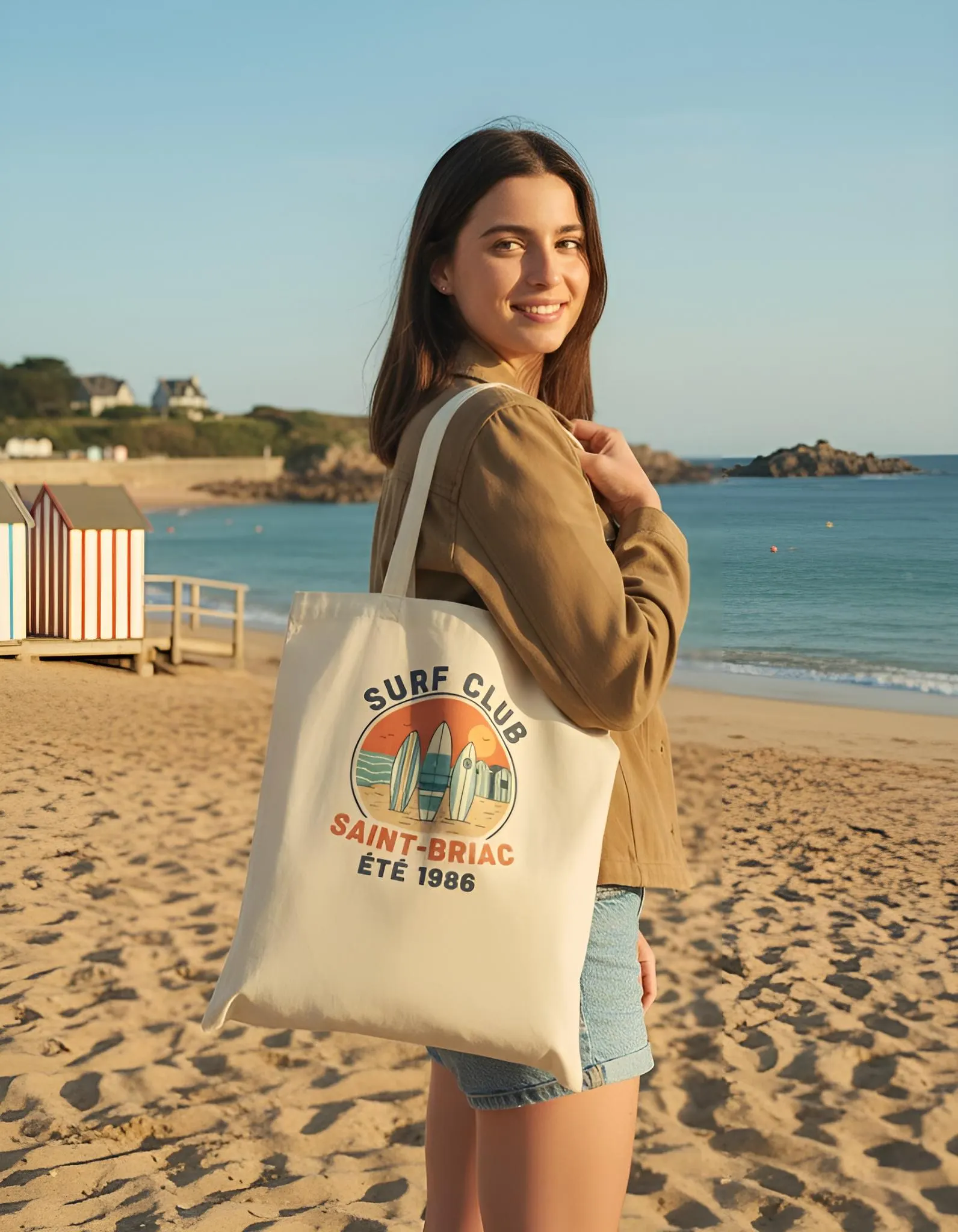 Tote Bag Vintage Surf Club – Saint-Briac Été Tote bag vintage Surf Club Saint-Briac 1986