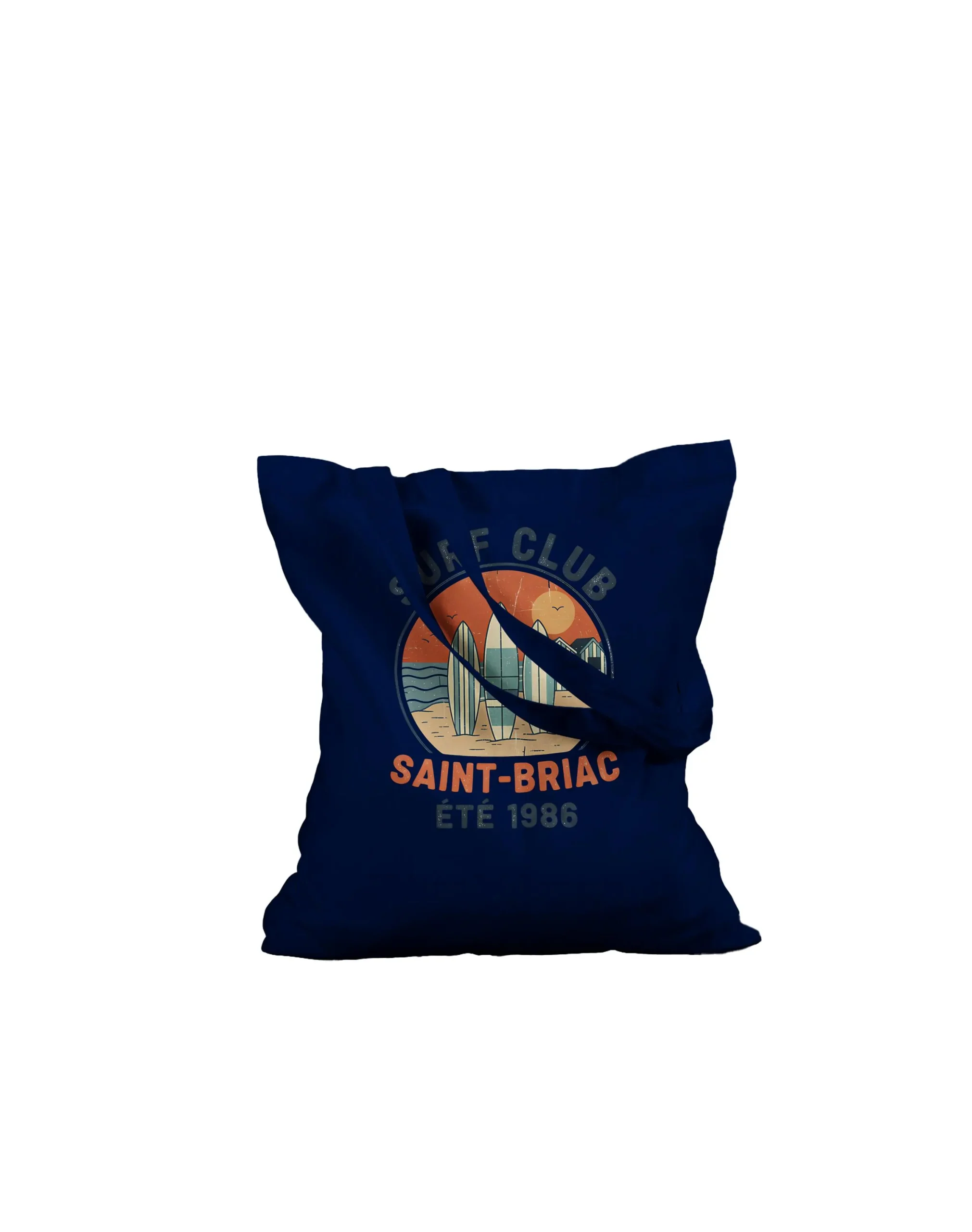 Tote Bag Vintage Surf Club – Saint-Briac Été Tote bag vintage Surf Club Saint-Briac – texture du tissu