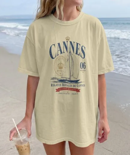 T-shirt Cannes Régates Royales vintage natural style old money