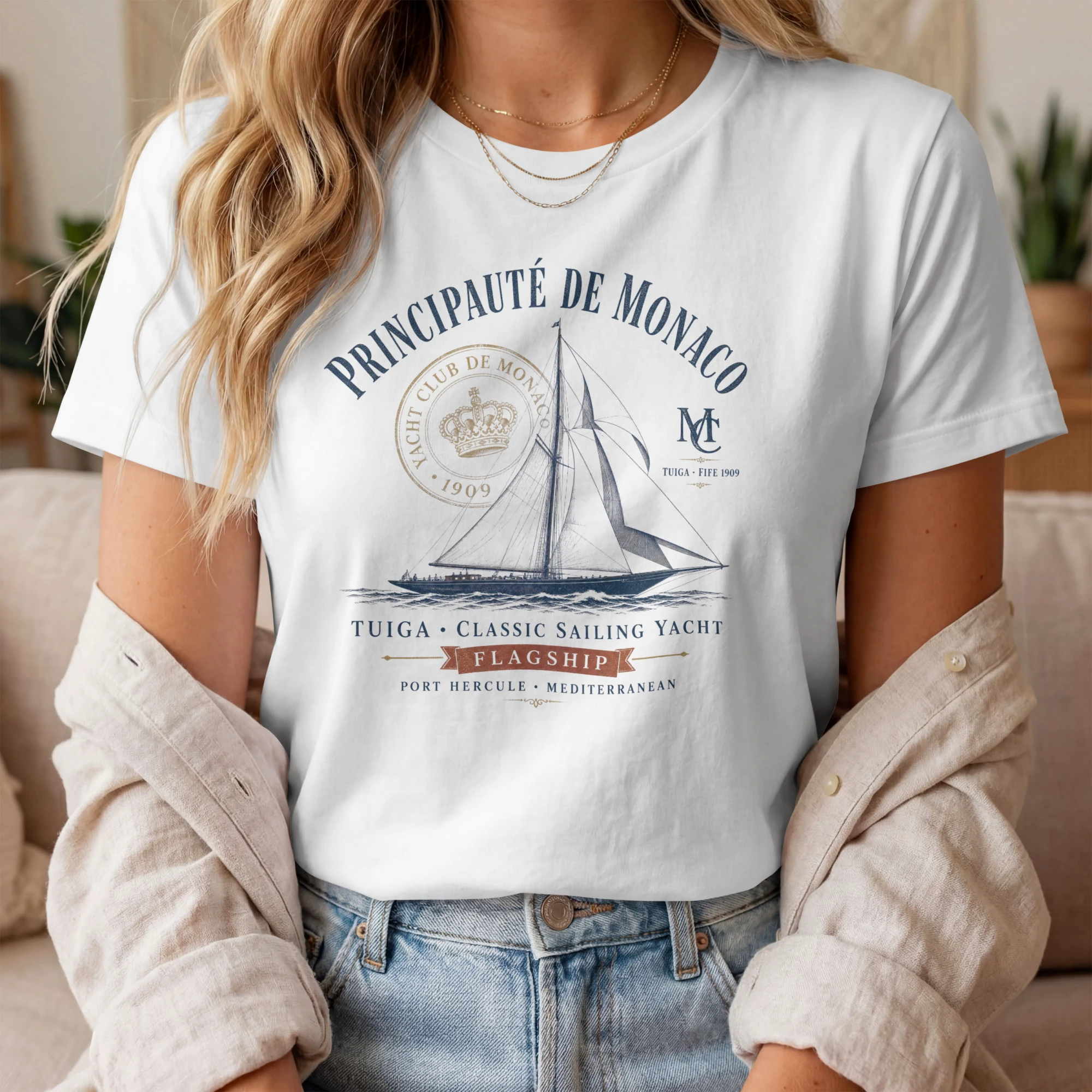 t-shirt-monaco-yacht-club-white-mockup-femme T-shirt Monaco Yacht Club vintage coloris blanc