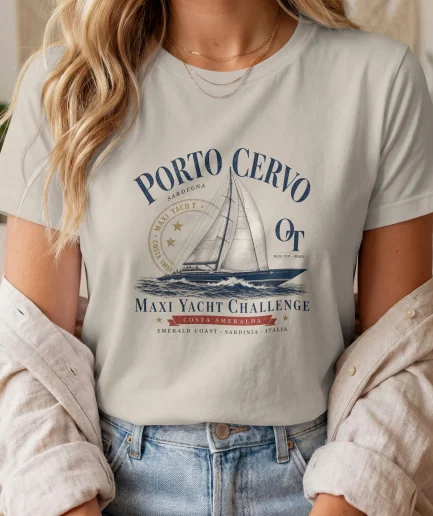 T-shirt Porto Cervo Maxi Yacht Challenge coloris sable