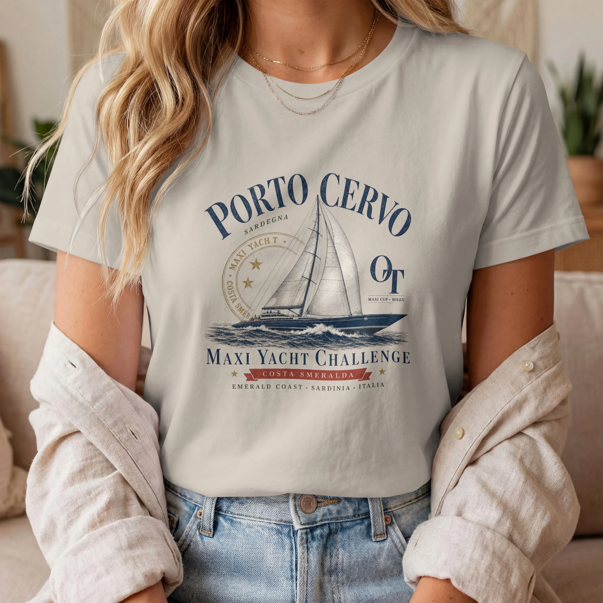 t-shirt-porto-cervo-maxi-yacht-challenge-sable T-shirt Porto Cervo Maxi Yacht Challenge coloris sable