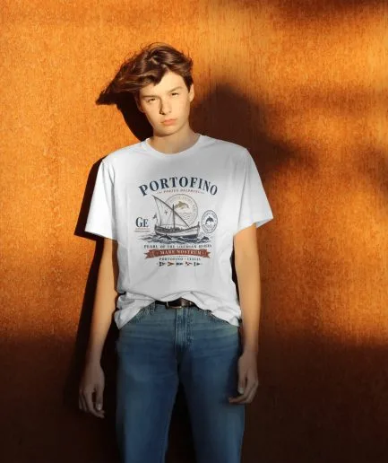 T-shirt Portofino vintage porté style Riviera italienne rétro