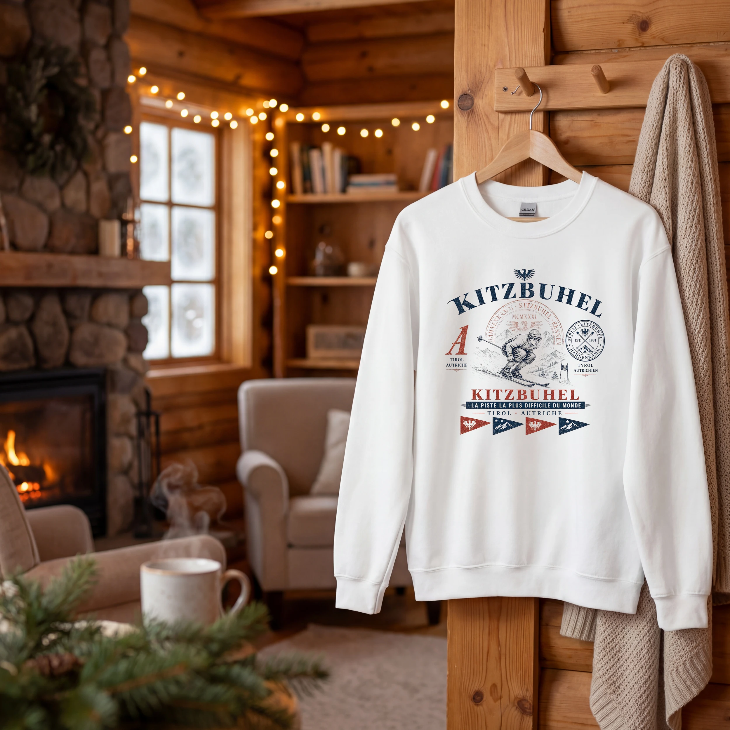 kitzbuhel-ski sweat kitzbühel vintage blanc