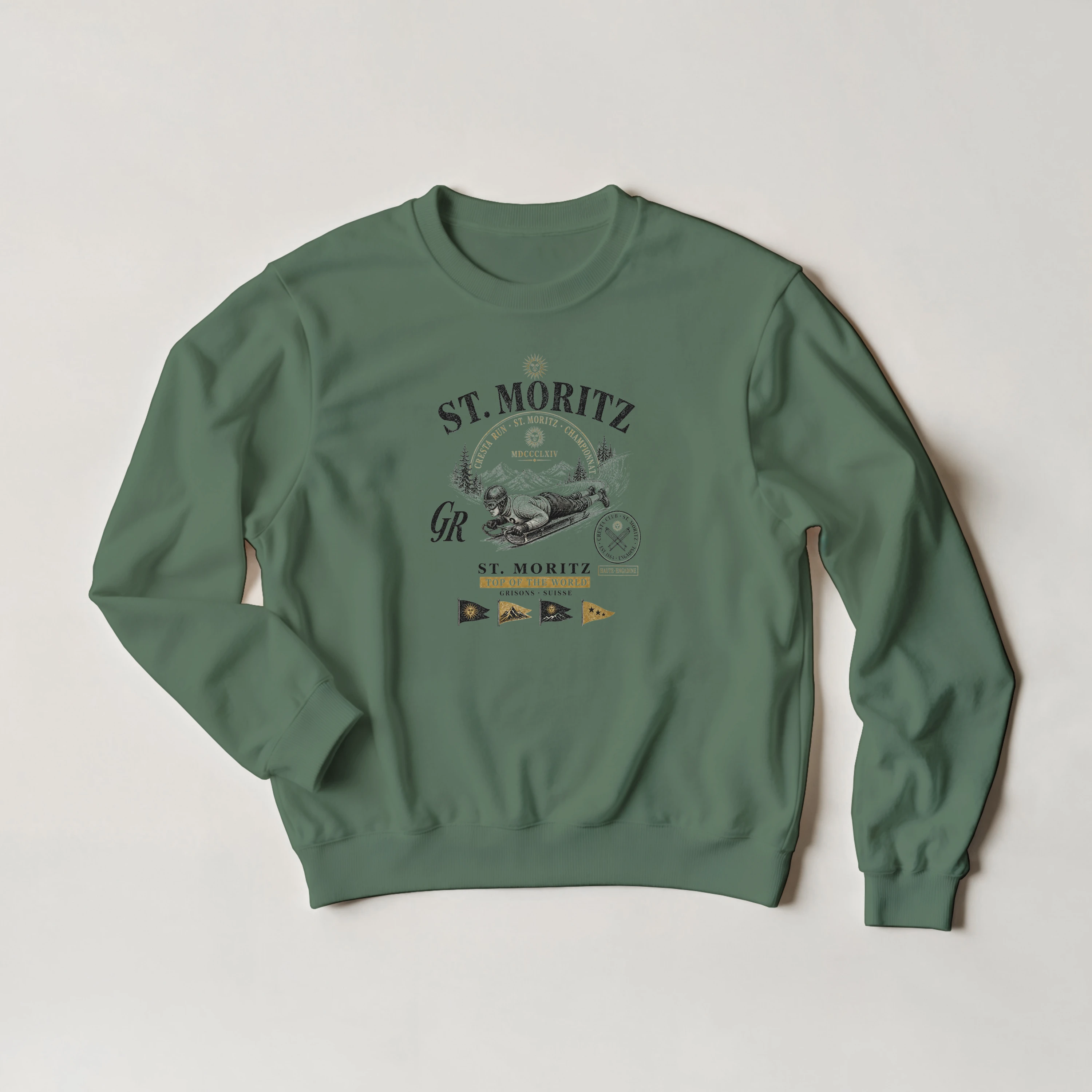 sweat-simoritz-vert Sweat St. Moritz vintage vert militaire