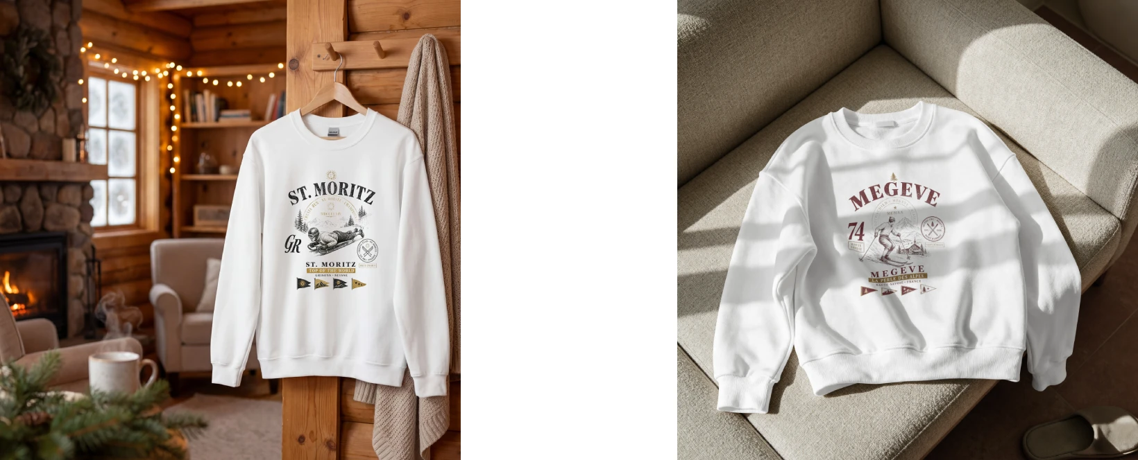Sweatshirt vintage ski unisex