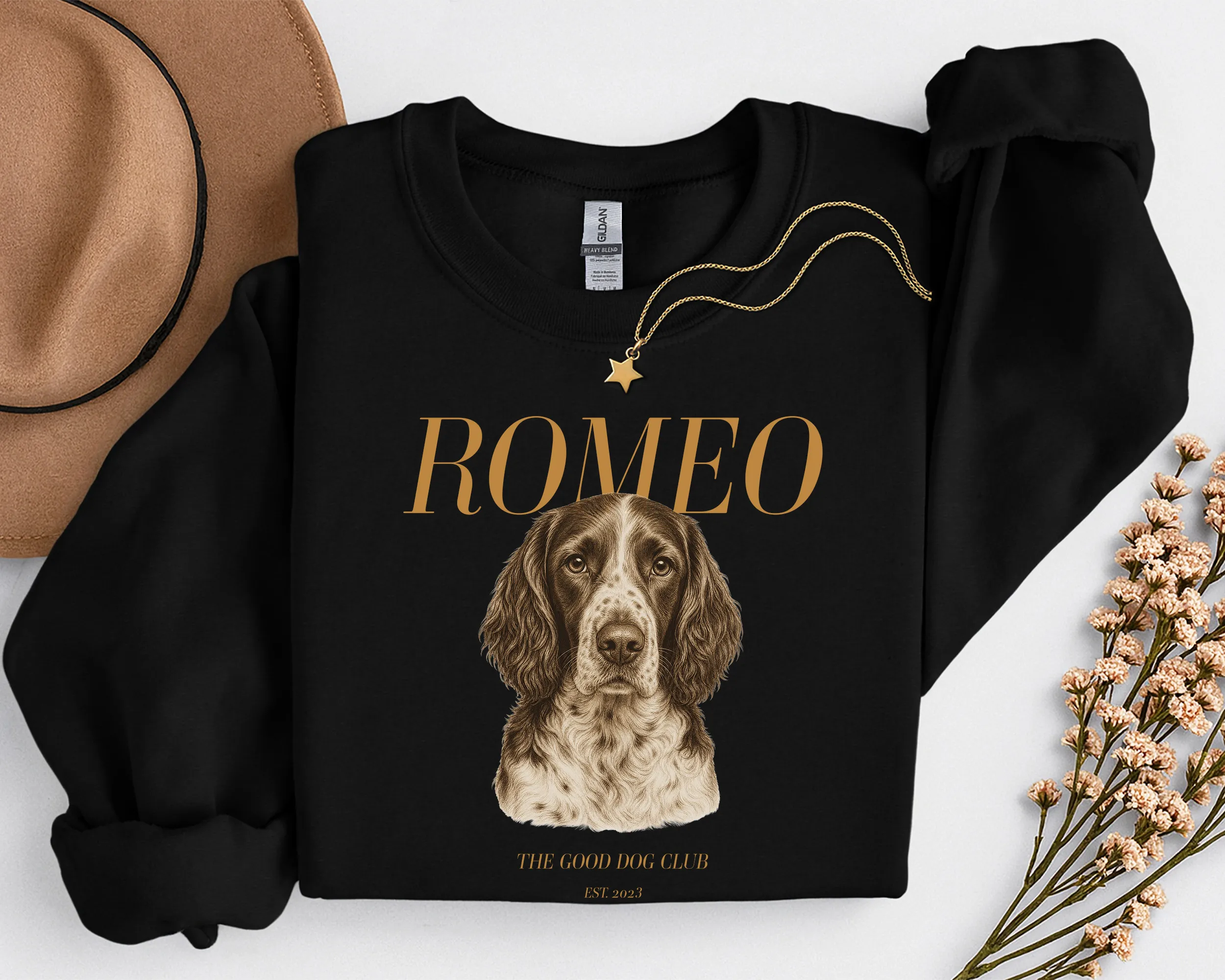 sweat-chien-personalie-noir Sweatshirt personnalisé chien avec portrait noir