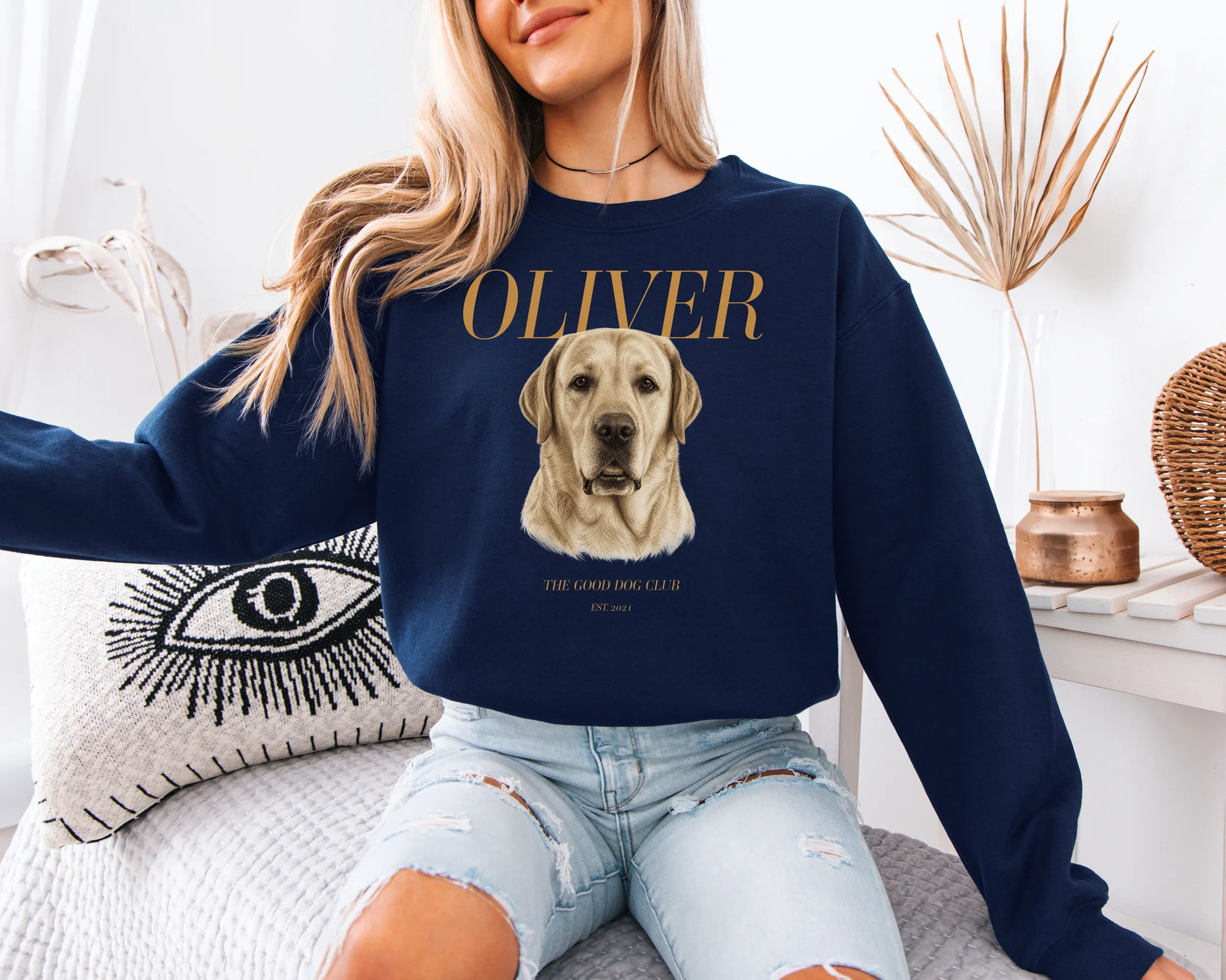 sweat-portrait-labrador-marine Sweatshirt personnalisé chien avec portrait marine